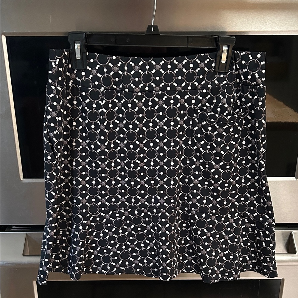 Tail Black and White Geometric A-Line Skirt